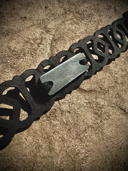 Leather & Damascus Bracelet